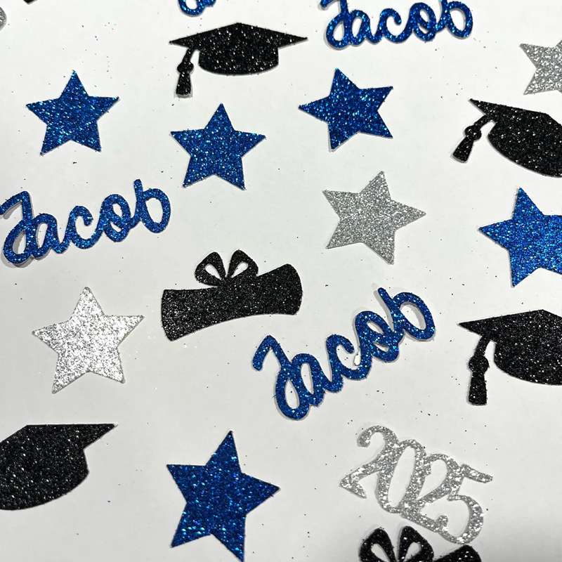 Personalized Graduation Confetti: Custom Name & Year for Class of 2025 Party Decorations, 150 pieces