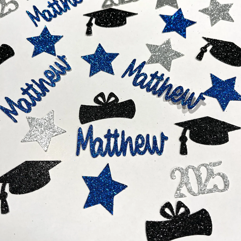 Personalized Graduation Confetti: Custom Name & Year for Class of 2025 Party Decorations, 150 pieces