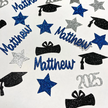 Personalized Graduation Confetti: Custom Name & Year for Class of 2025 Party Decorations, 150 pieces