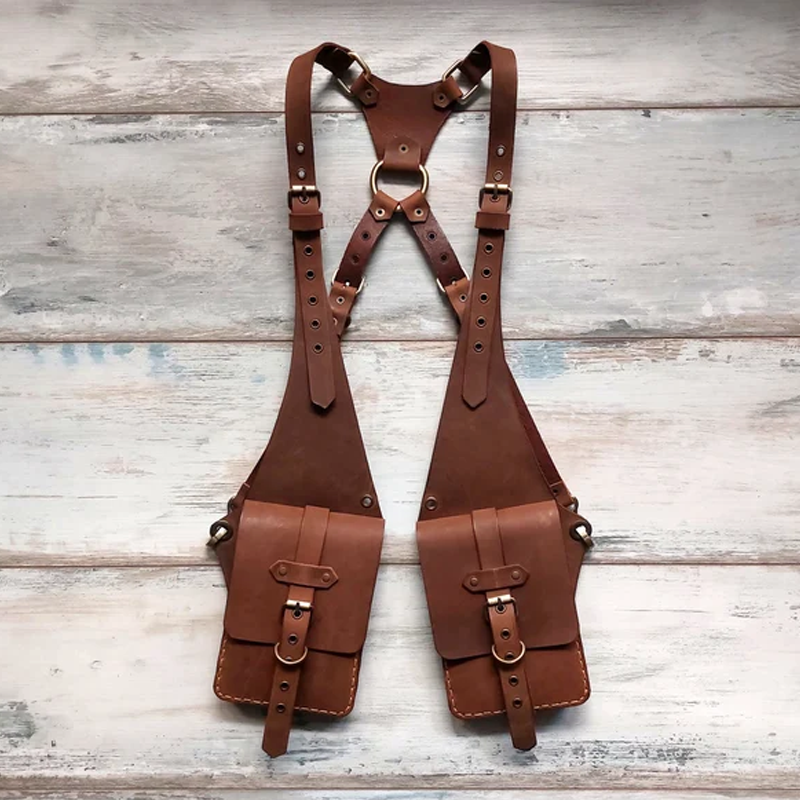 Rustic Leather Holster Bag Leather Shoulder Bag Leather Chest Bag