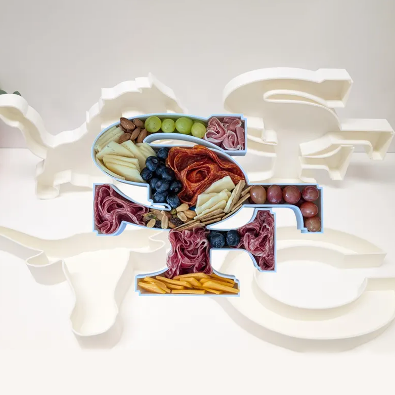 Custom American Football NFL team trays for charcuteries SOLID washable and reusable