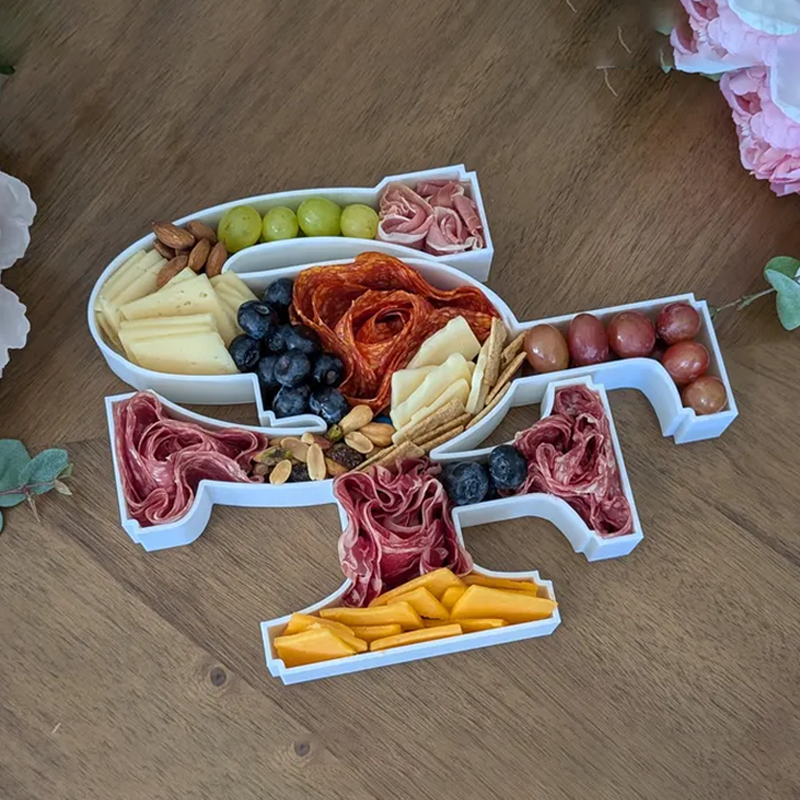 Custom American Football NFL team trays for charcuteries SOLID washable and reusable