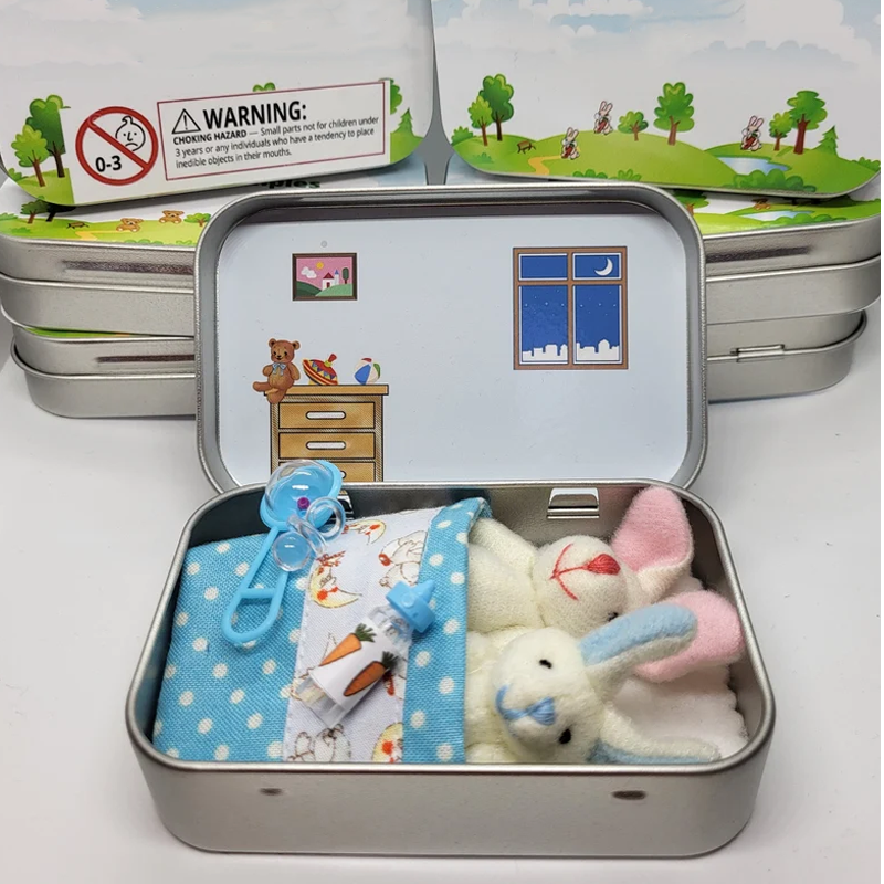 Bunny mummy tiny plush pocket tin bunny mummy gift mummy baby bunny