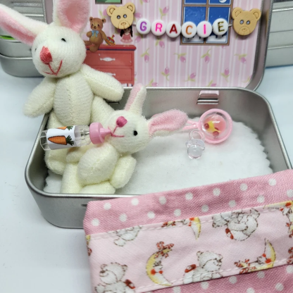 Bunny mummy tiny plush pocket tin bunny mummy gift mummy baby bunny