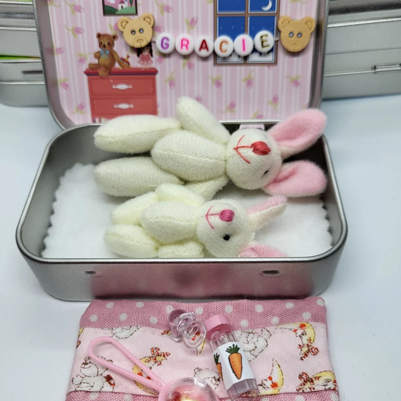 Bunny mummy tiny plush pocket tin bunny mummy gift mummy baby bunny