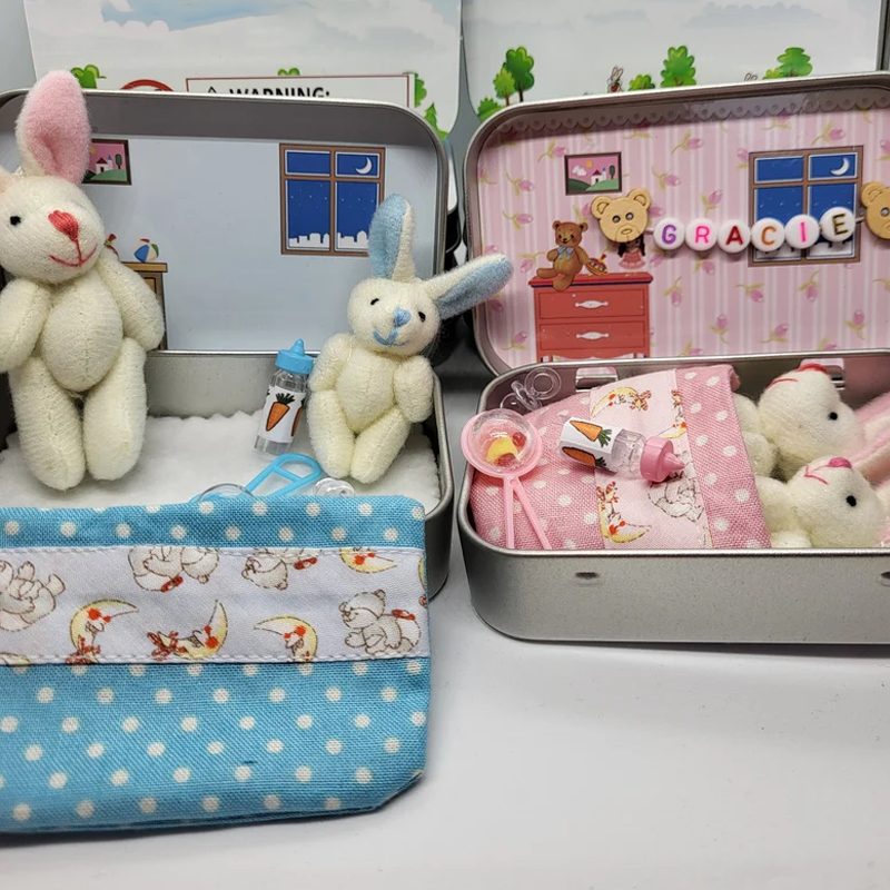 Bunny mummy tiny plush pocket tin bunny mummy gift mummy baby bunny