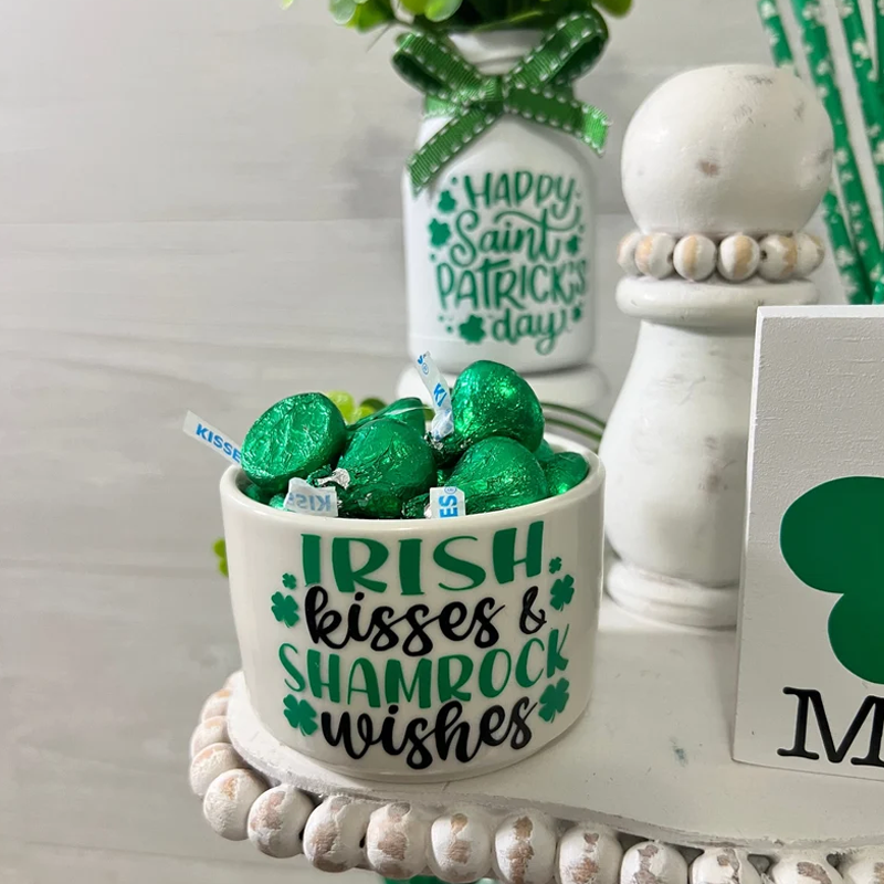 St Patrick's tiered tray  tiered tray accessory St Patricks Day candy dish