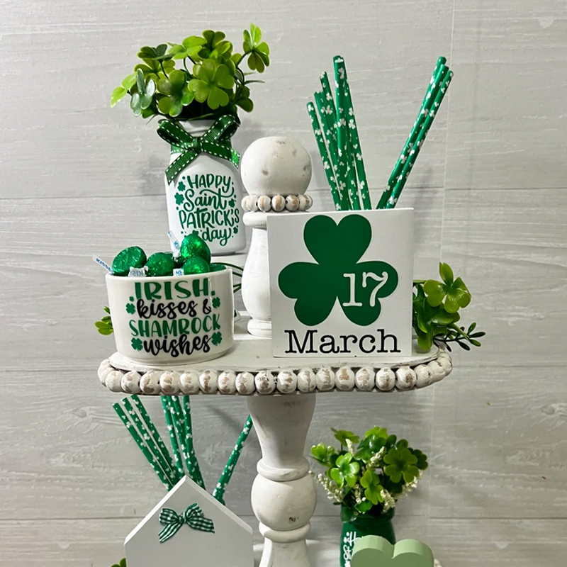 St Patrick's tiered tray  tiered tray accessory St Patricks Day candy dish