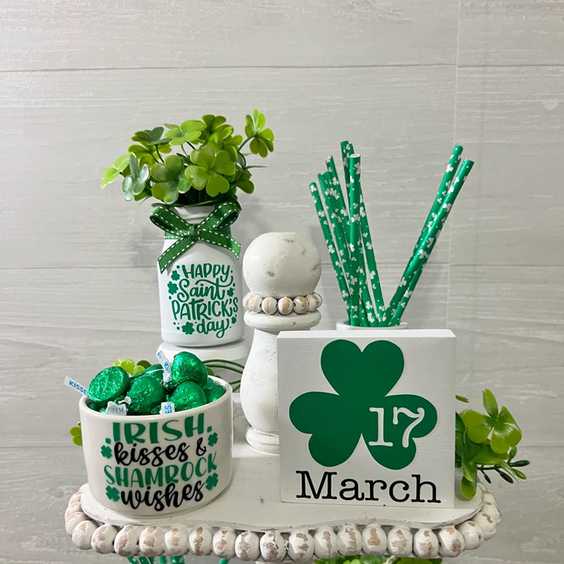 St Patrick's tiered tray  tiered tray accessory St Patricks Day candy dish