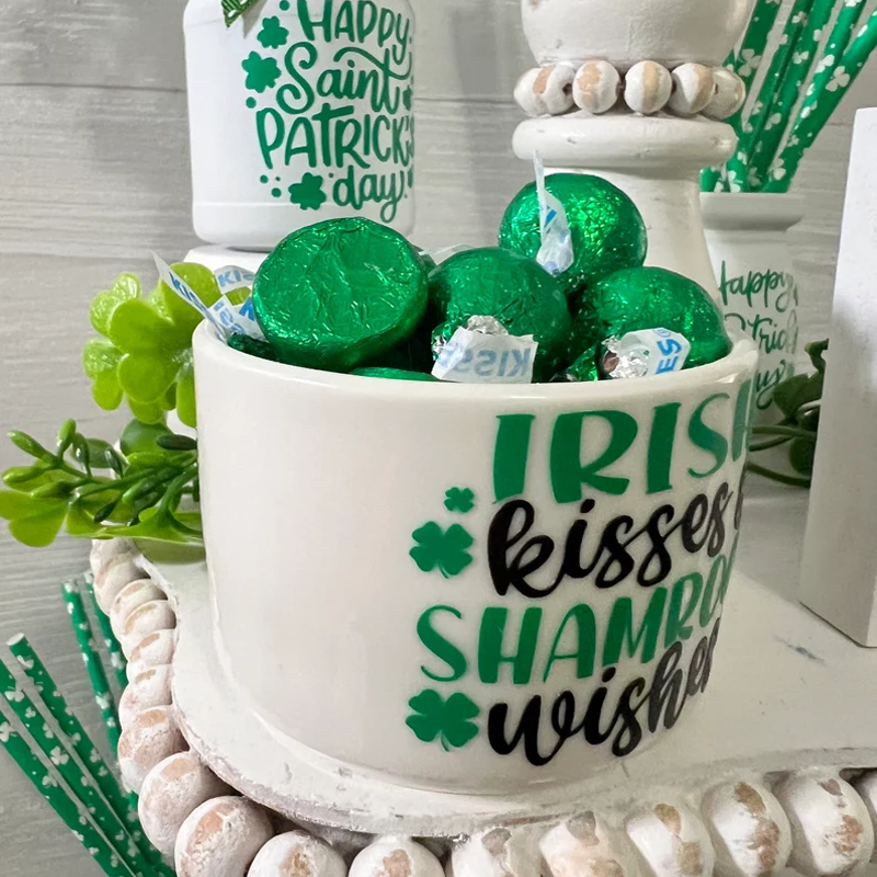 St Patrick's tiered tray  tiered tray accessory St Patricks Day candy dish