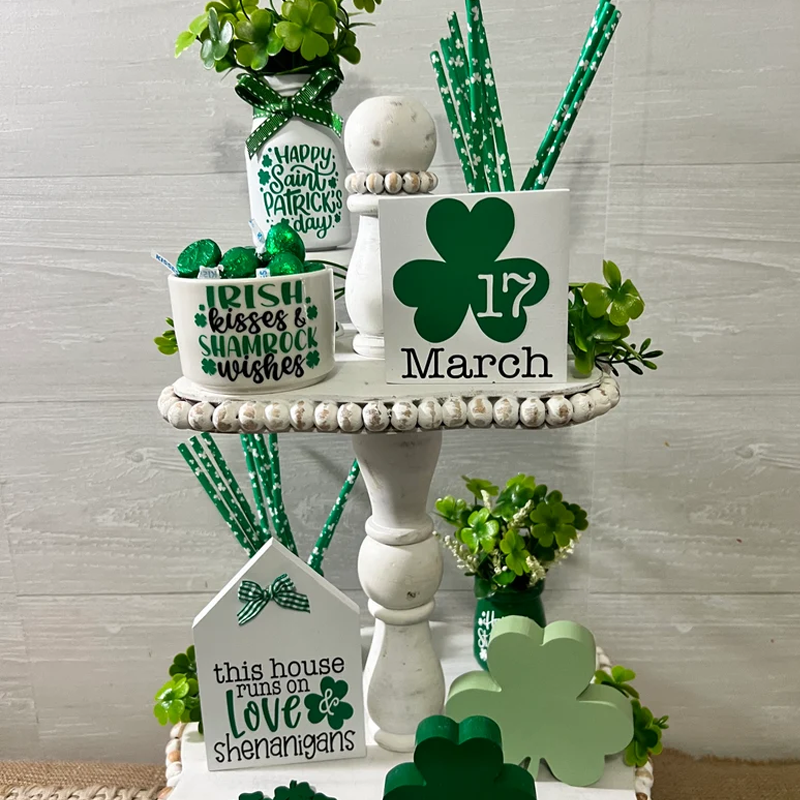 St Patrick's tiered tray  tiered tray accessory St Patricks Day candy dish