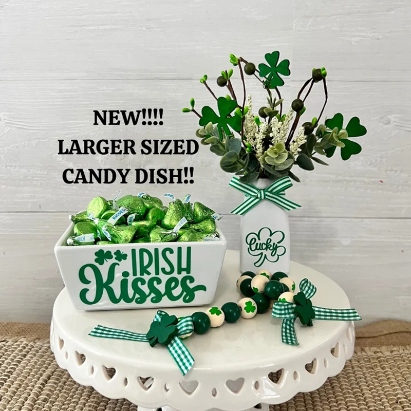 St. Patricks Day candy dish St Patricks day shelf decor St patricks day gift