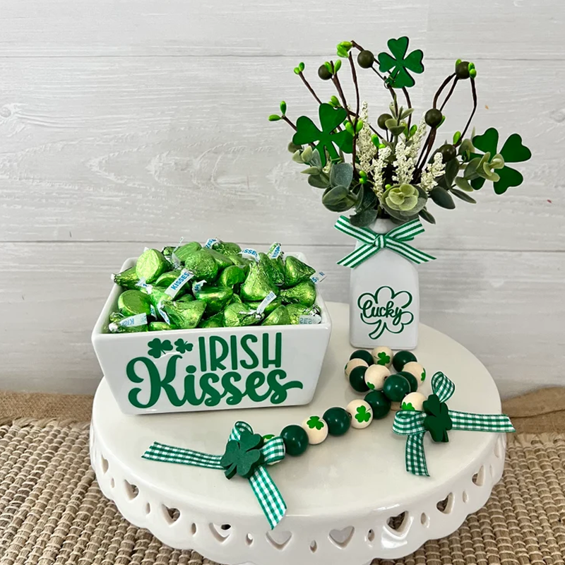 St. Patricks Day candy dish St Patricks day shelf decor St patricks day gift