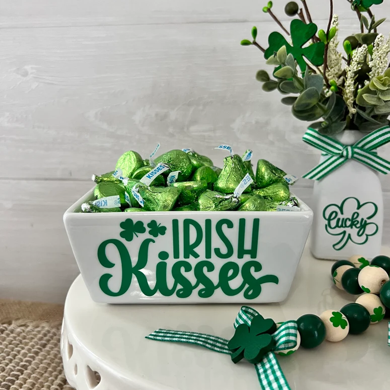 St. Patricks Day candy dish St Patricks day shelf decor St patricks day gift