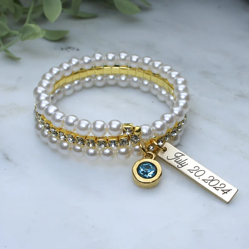 Engraved Bride gift from mom friend Something blue for bride Something blue bouquet charm