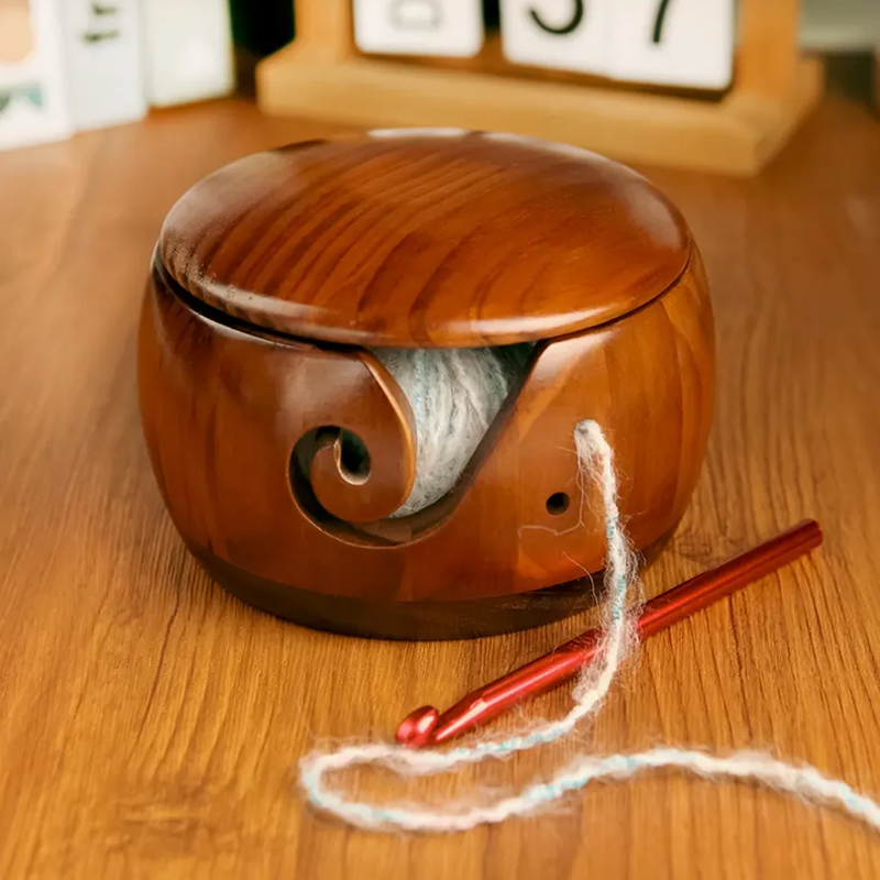 Custom Wooden Small Yarn Bowl Handmade Yarn Bowl Personalized Yarn Bowl