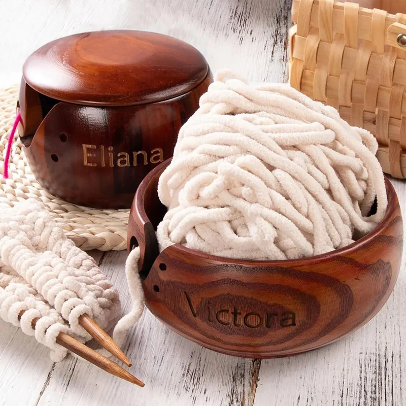 Custom Wooden Small Yarn Bowl Handmade Yarn Bowl Personalized Yarn Bowl