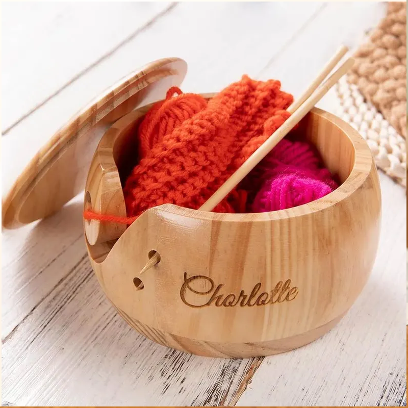 Custom Wooden Small Yarn Bowl Handmade Yarn Bowl Personalized Yarn Bowl