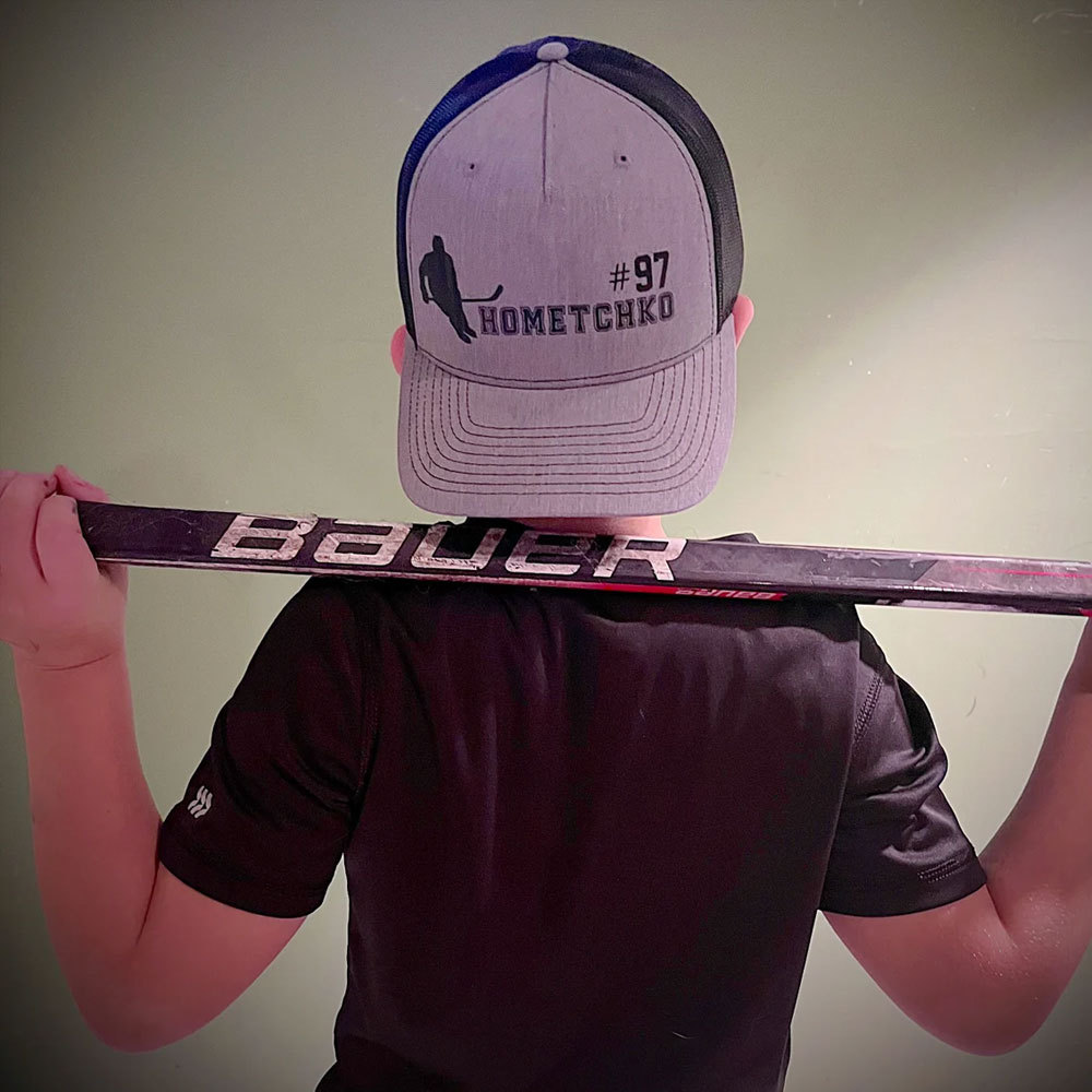 Personalized Hockey Truck Hat With Name and Number