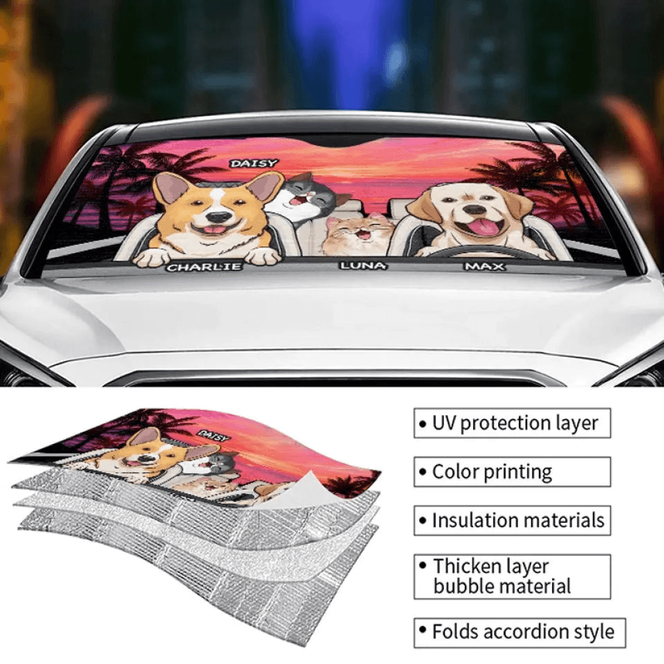 Personalized Auto Windshield Sunshade Custom Car Window Protector