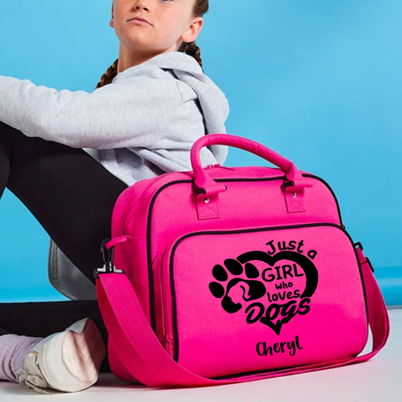 Just a Girl Who Loves Dogs Personalized Hand-held Messenger Bag