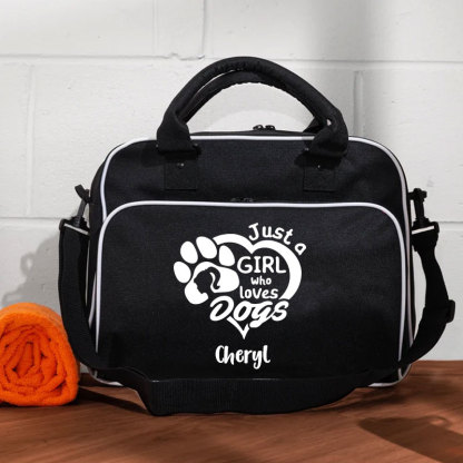 Just a Girl Who Loves Dogs Personalized Hand-held Messenger Bag