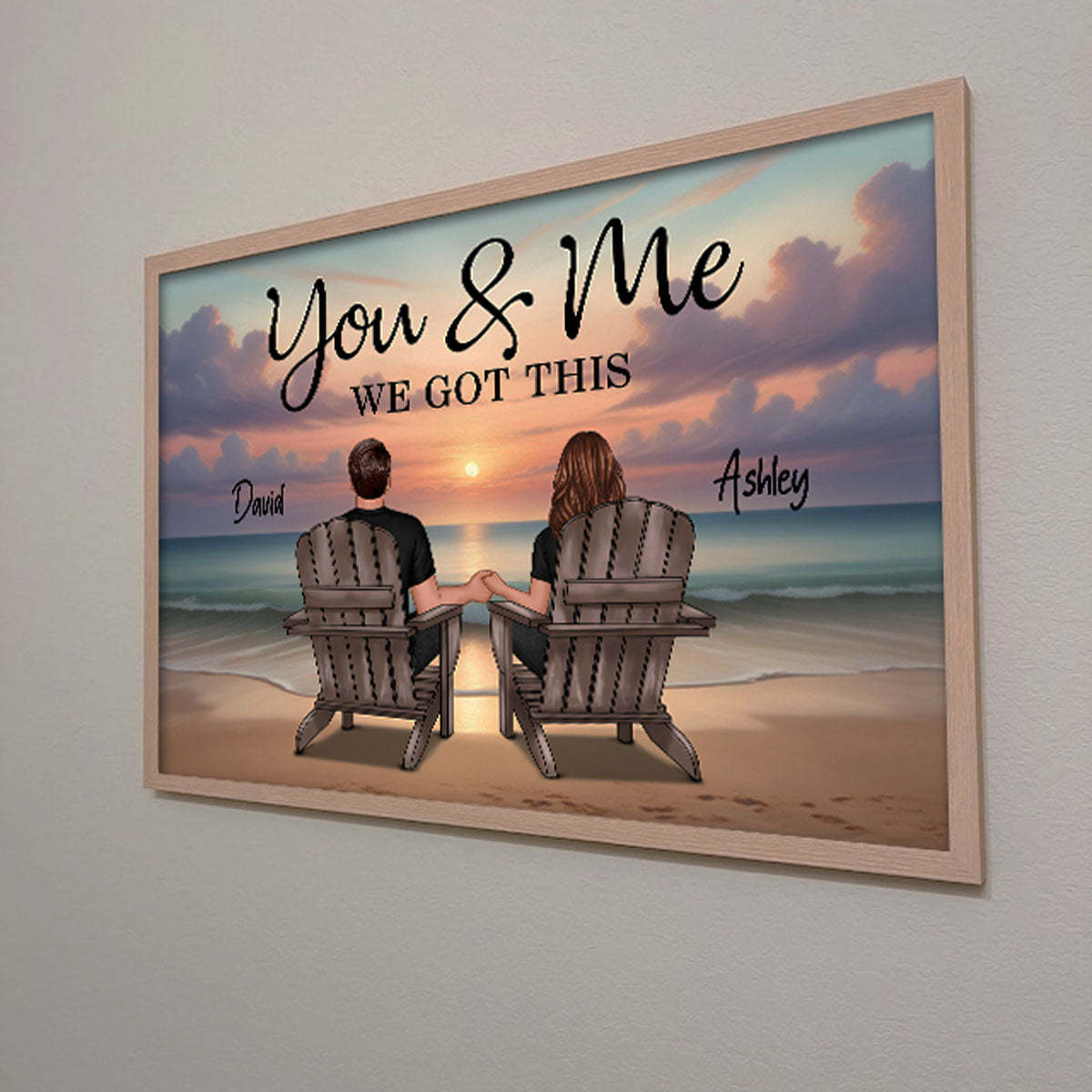 Eternal Sunset Personalized Beach Landscape Couple Poster Anniversary Gift Wedding Gift