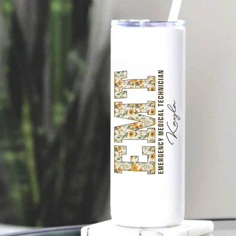 Boho Floral EMT Personalized Tumbler
