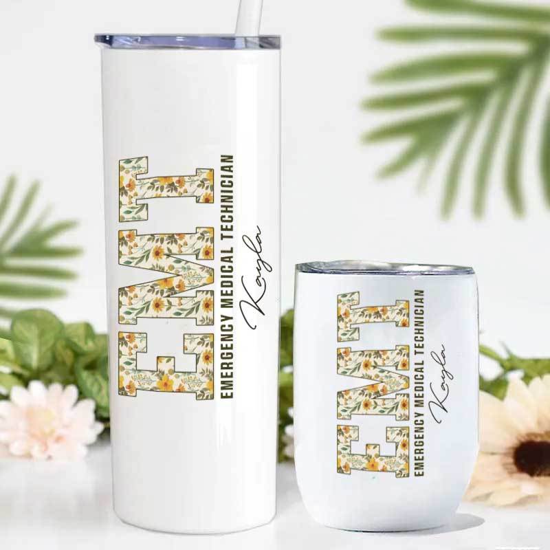 Boho Floral EMT Personalized Tumbler