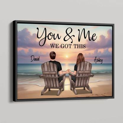Eternal Sunset Personalized Beach Landscape Couple Poster Anniversary Gift Wedding Gift