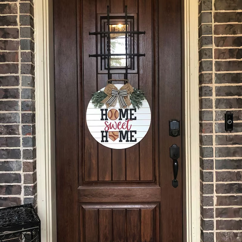 Baseball Door Hanger, Home Sweet Home Sign