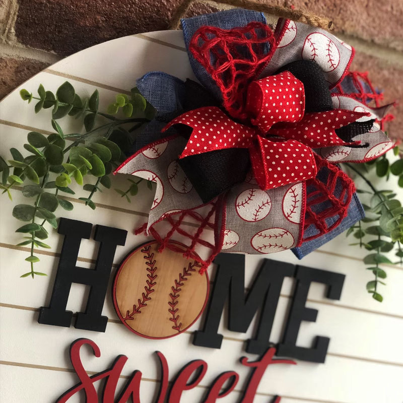 Baseball Door Hanger, Home Sweet Home Sign