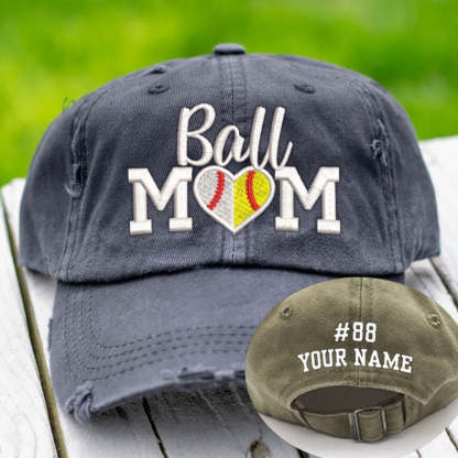 Baseball Mom and Softball Mom Ball Cap Sports Mom Hat