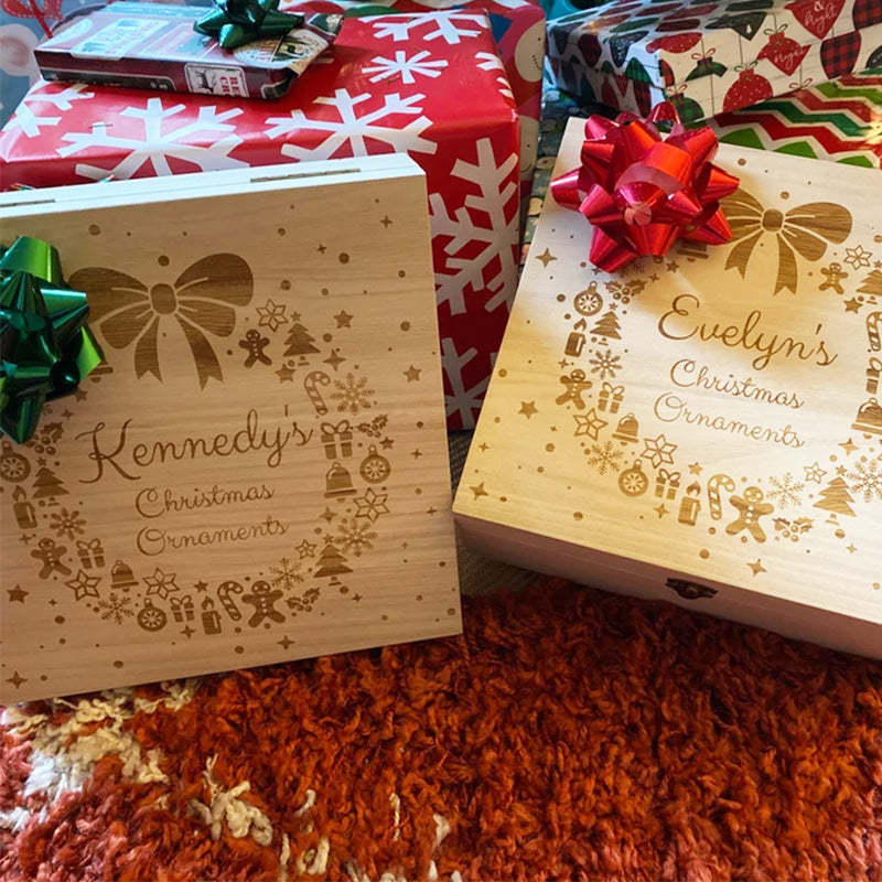 Personalised Wood Christmas Eve Box For Children Ready To Fill With Gifts