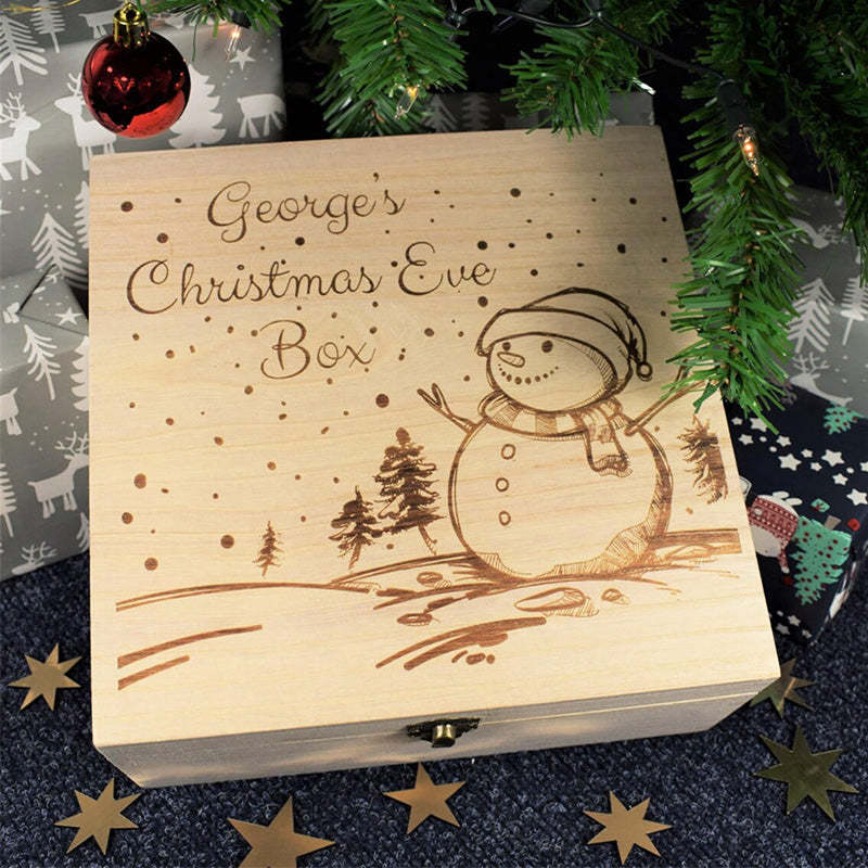 Personalised Wood Christmas Eve Box For Children Ready To Fill With Gifts