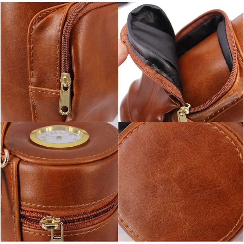 Personalized CIGAR HUMIDOR CASE Holder Leather Cigars Engraved Men Gift