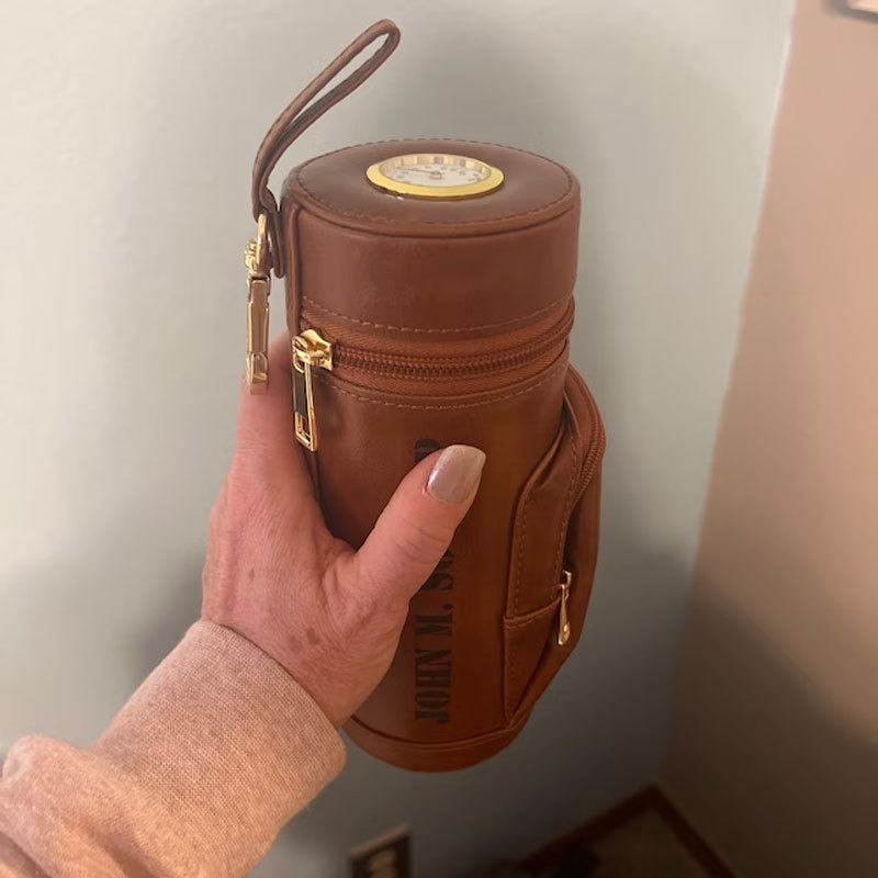 Personalized CIGAR HUMIDOR CASE Holder Leather Cigars Engraved Men Gift