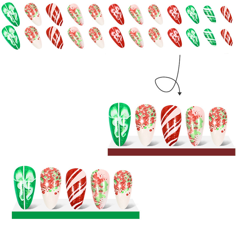 Christmas Bowtie Nail Tips, Press-On Nails
