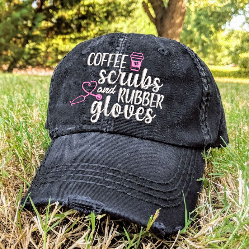 Coffee Scrubs and Rubber Gloves Baseball Cap