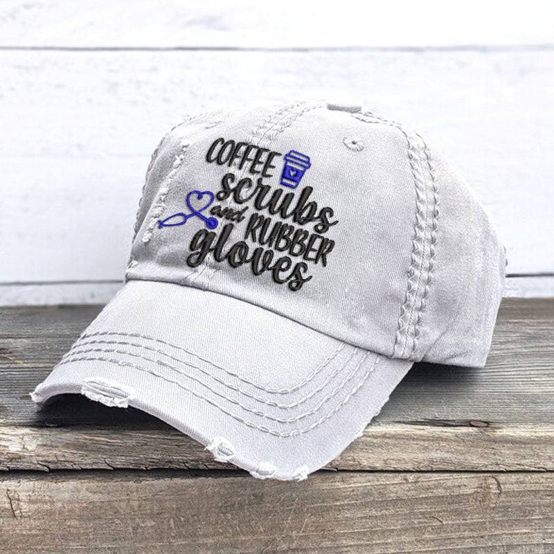 Coffee Scrubs and Rubber Gloves Baseball Cap