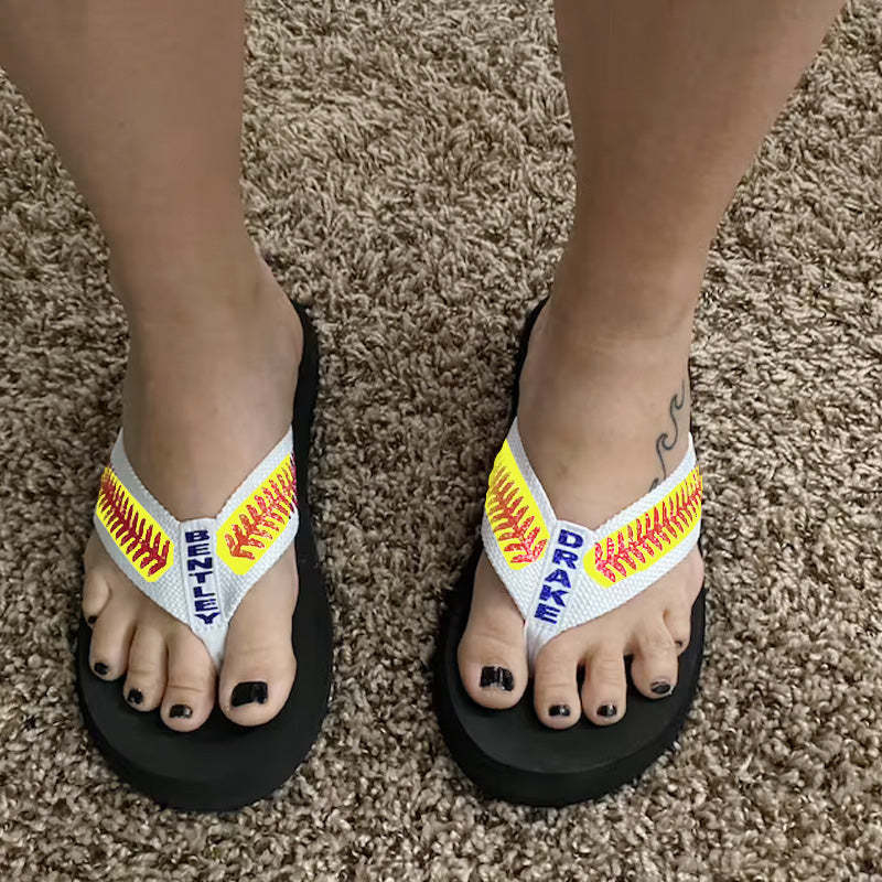 Baseball Flip Flops Personalized Baseball Mom Flip Flops