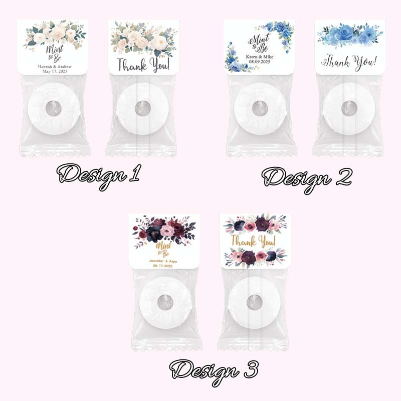 Mint to Be Wedding Favors Personalized Wedding Favor Mints Wedding Floral Favor