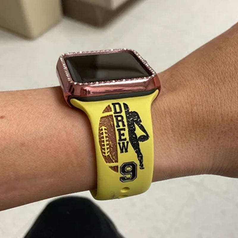 Custom Football Mom Watch Band with Name & Number