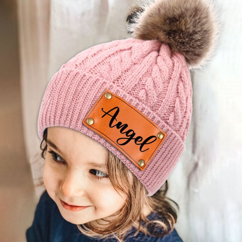 Custom Parents and Kids Knit Hat, Name Winter Hat