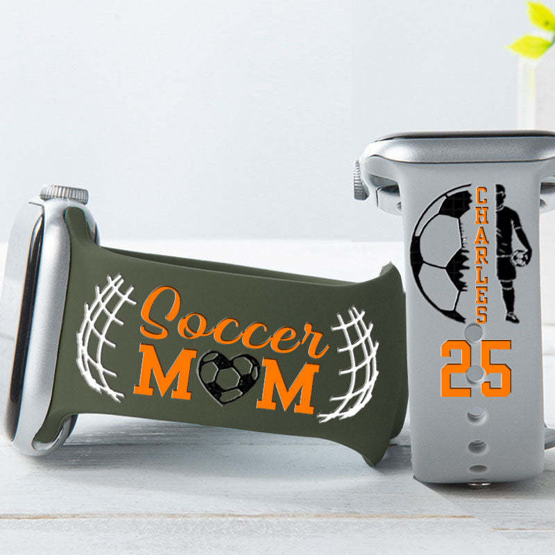 Custom Soccer Mom Watch Band with Player's Name & Number