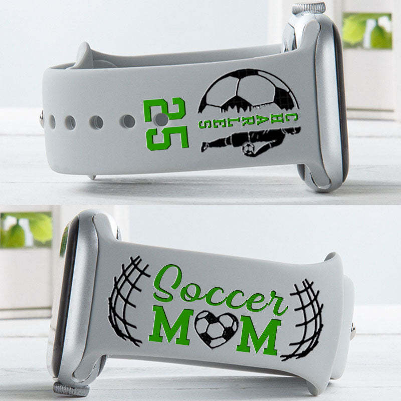 Custom Soccer Mom Watch Band with Player's Name & Number