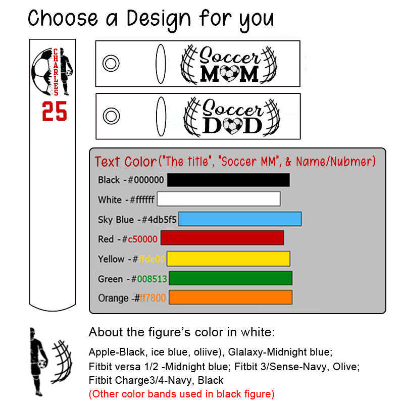 Custom Soccer Mom Watch Band with Player's Name & Number