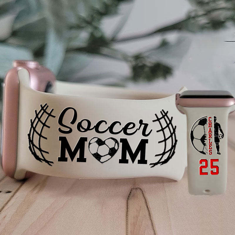 Custom Soccer Mom Watch Band with Player's Name & Number