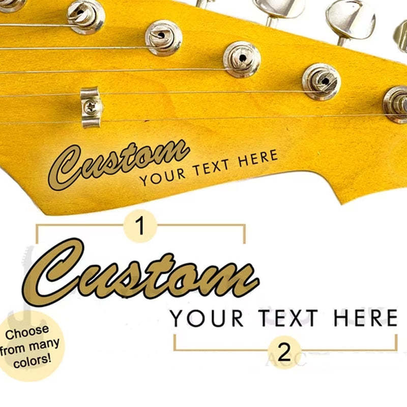 CUSTOM Vintage 50s Style Guitar and Bass Waterslide Headstock Decals