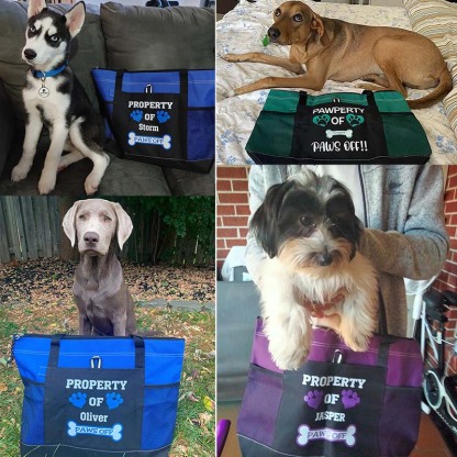 Pawperty of Dogs Name Tote Bag, Personalized Dog Tote Bag